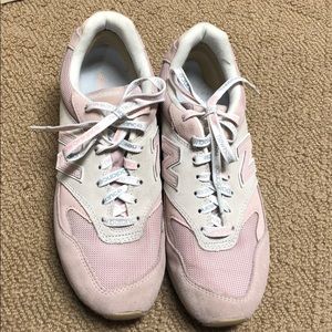 Pink New Balance tennis shoes